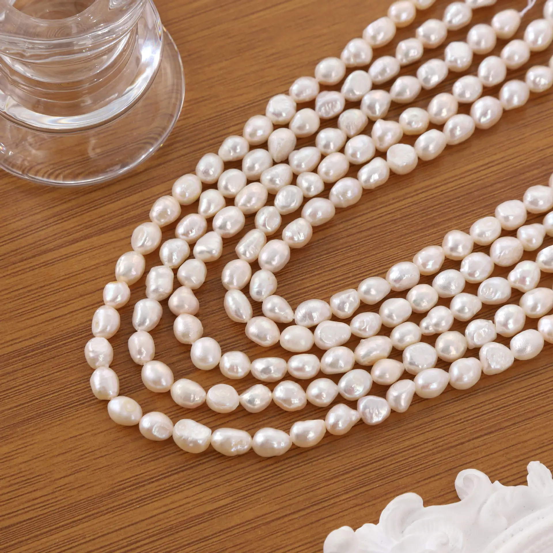 7mm Natural Freshwater Pearl Pearl Necklace Set