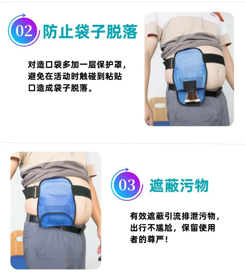 Blue Mesh Ostomy Bag with Protective Belt — feature 7