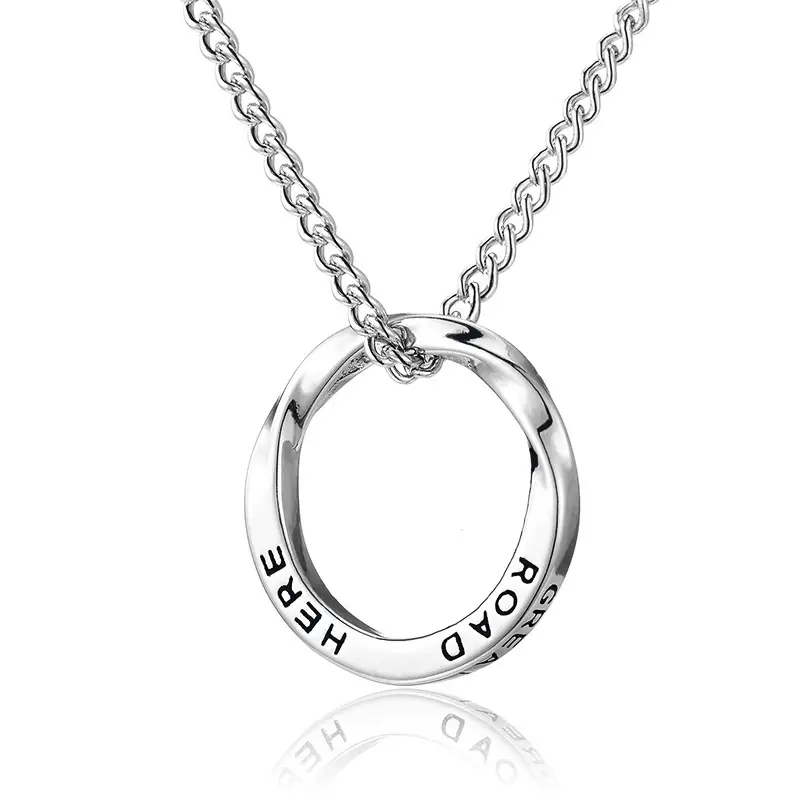 Men's English Letter Ring Necklace with "ROAD" & "RUN" Design - Image 6