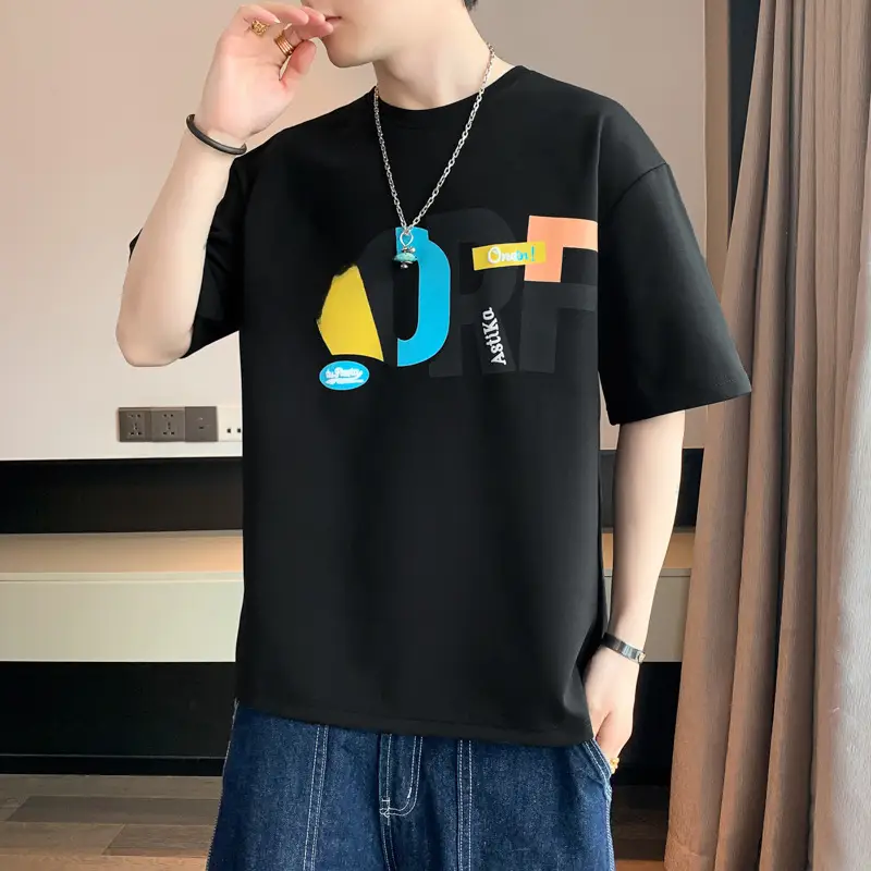Men Grey T-Shirt Summer 2025 Loose Fit Ice Silk - Image 35