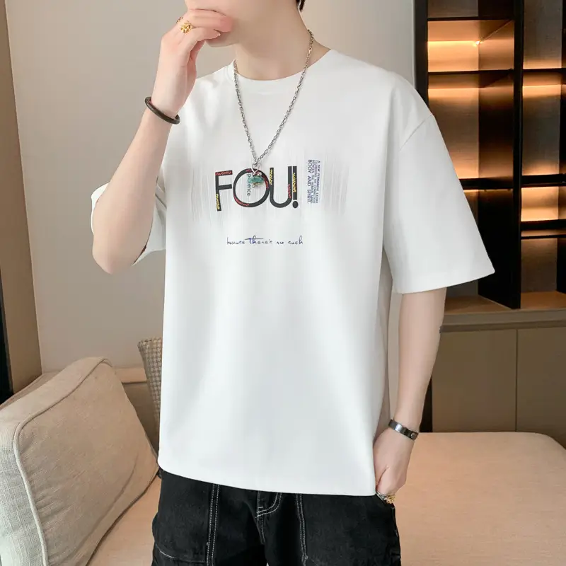 Men Grey T-Shirt Summer 2025 Loose Fit Ice Silk - Image 15