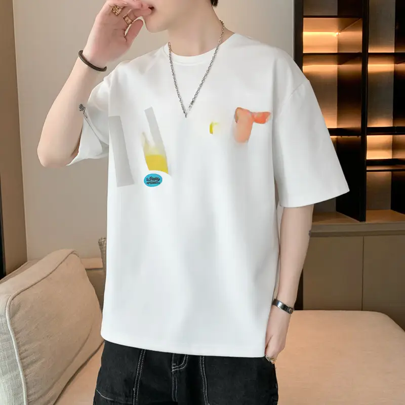 Men Grey T-Shirt Summer 2025 Loose Fit Ice Silk - Image 23