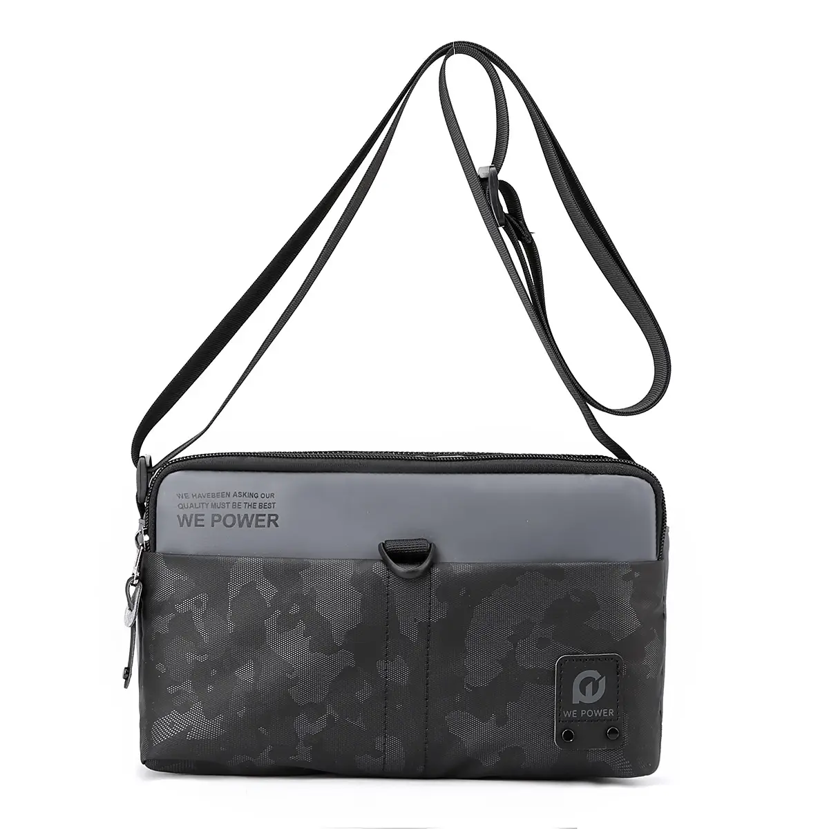 Men's Oxford Cloth Casual Shoulder Crossbody Bag Black Grey