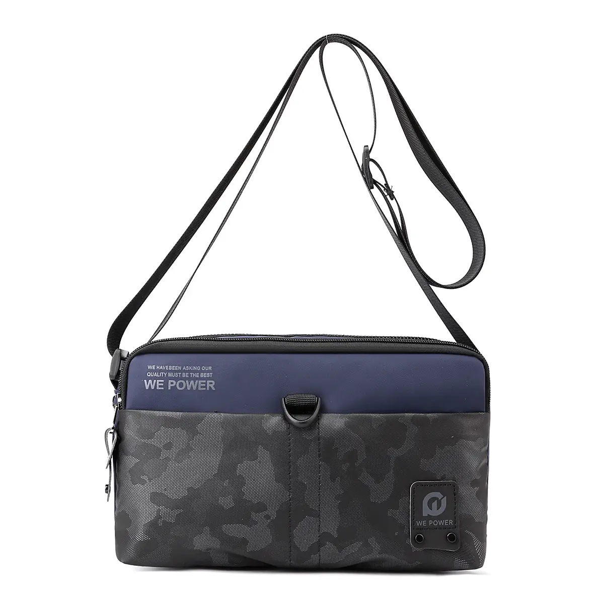 Men's Oxford Cloth Casual Shoulder Crossbody Bag Black Grey