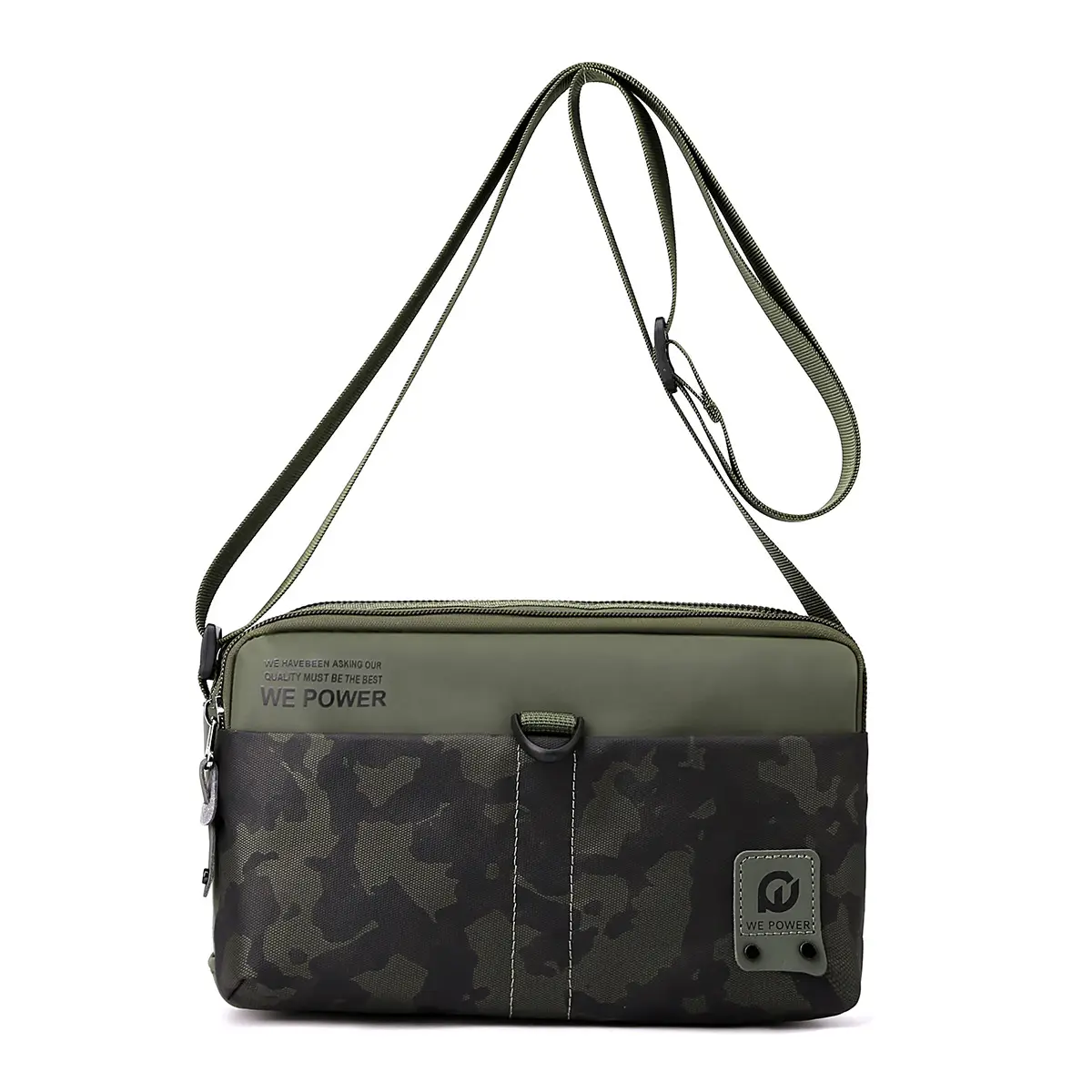Men's Oxford Cloth Casual Shoulder Crossbody Bag Black Grey