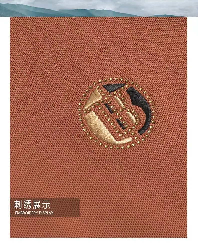 Men's Blue Embroidered Polo T-Shirt Large — feature 8