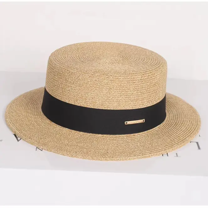 Straw French Hat for Kids Summer Travel Sunscreen - Image 2