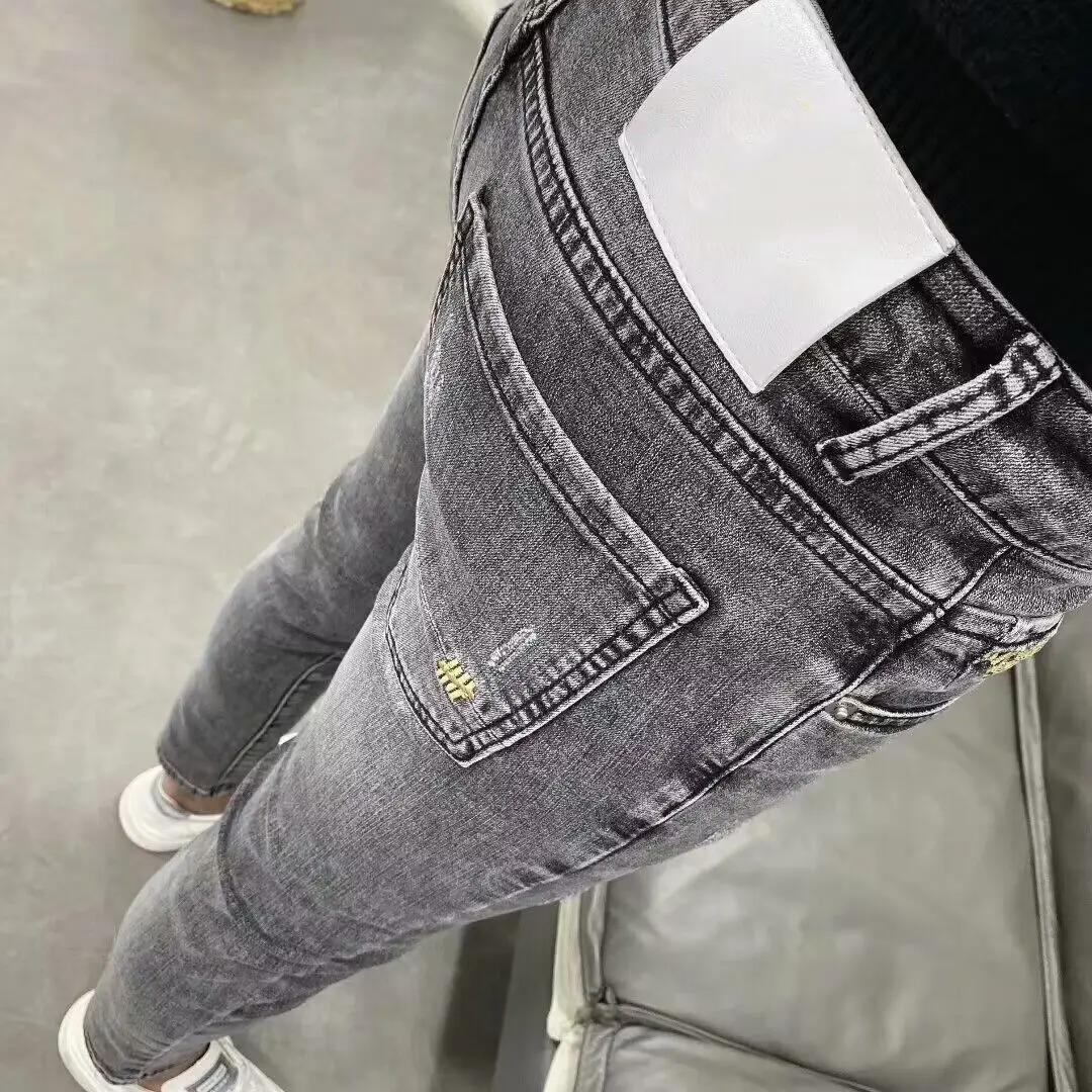 Men's Smoke Grey Slim Fit Jeans Spring Summer - Image 4