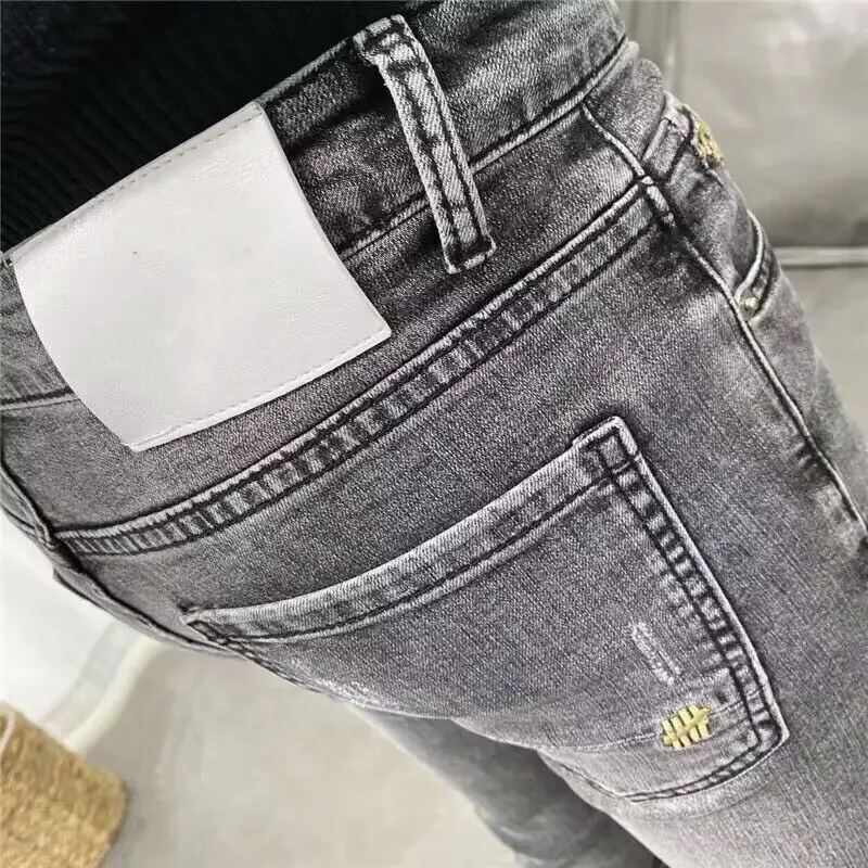 Men's Smoke Grey Slim Fit Jeans Spring Summer - Image 5