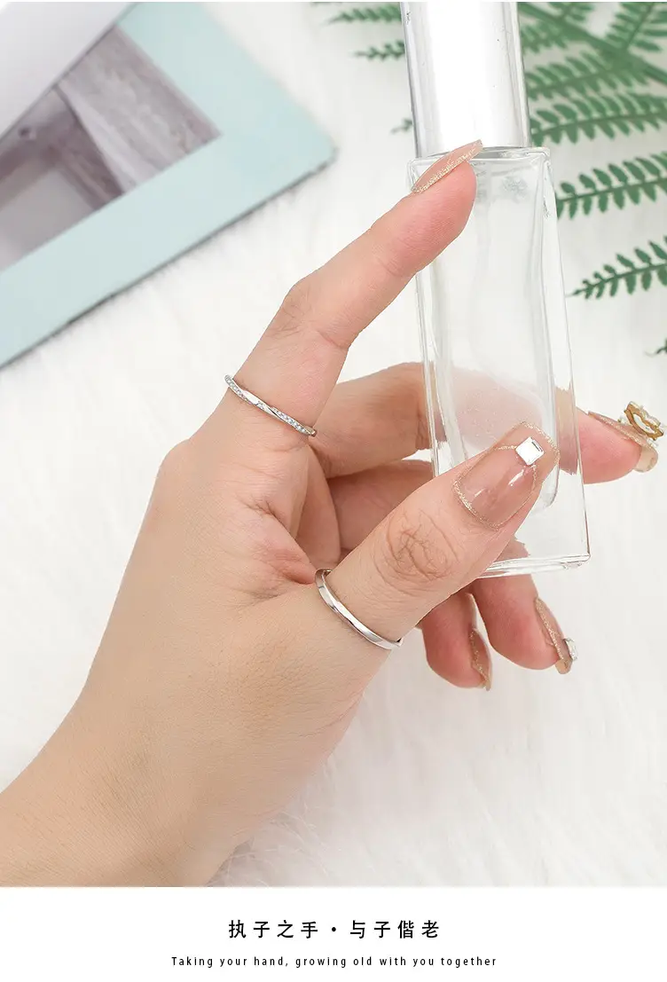 925 Sterling Möbius Couple Rings Light Luxury Open End — feature 12