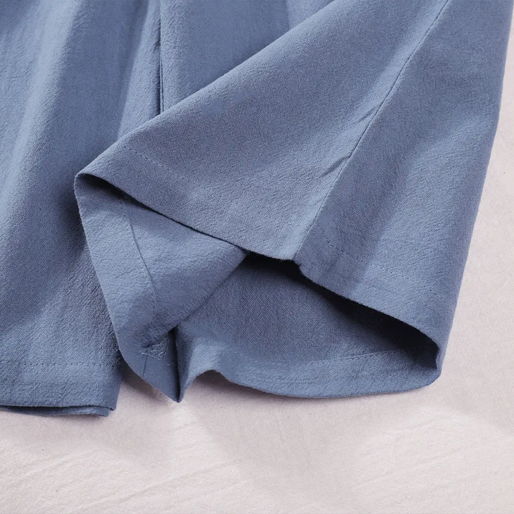 Girls Blue Denim Sleeveless Suit Wide Leg Pants Two Piece Set — feature 17
