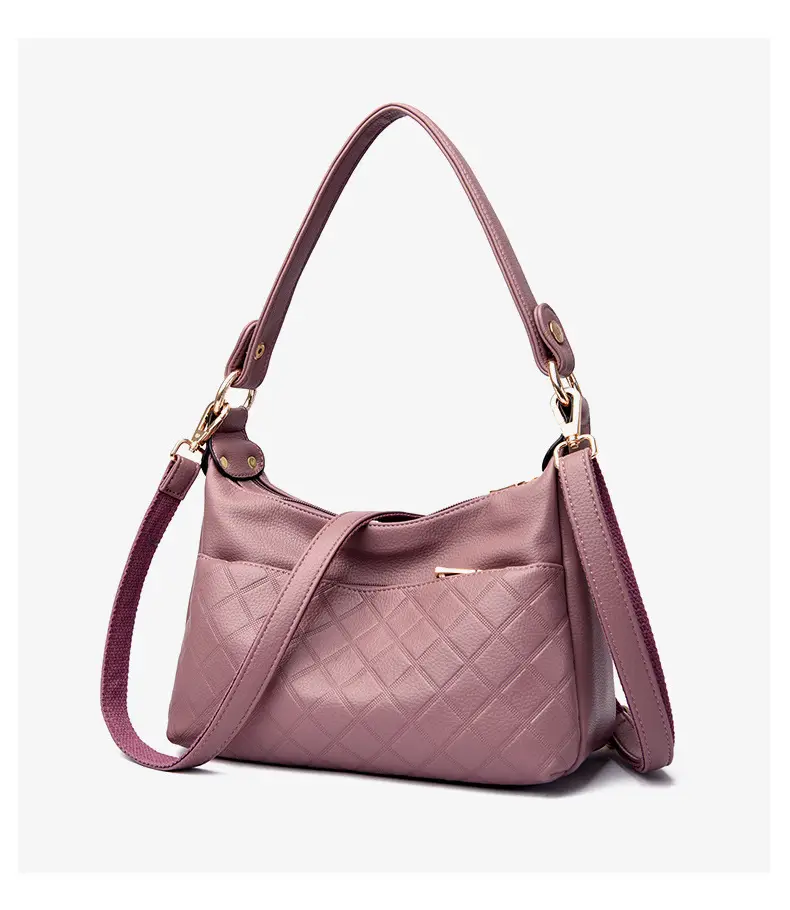 Women's Maroon Crossbody Bag with Quilted Design — feature 17