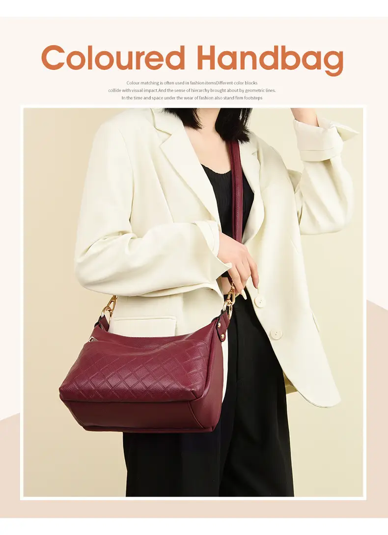 Women's Maroon Crossbody Bag with Quilted Design — feature 21