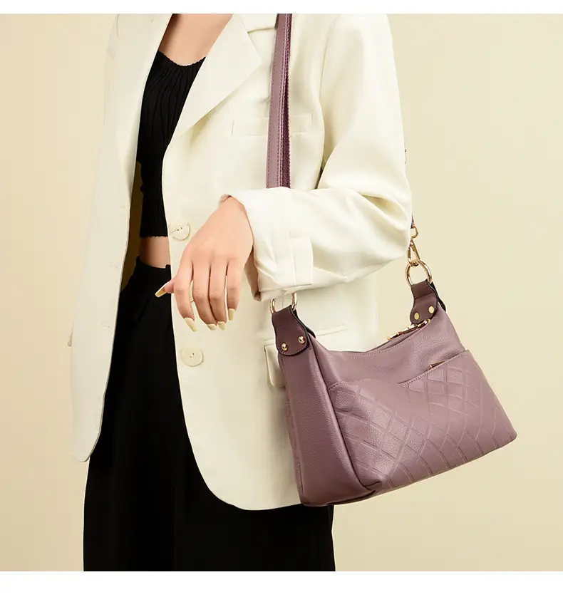 Women's Maroon Crossbody Bag with Quilted Design — feature 26