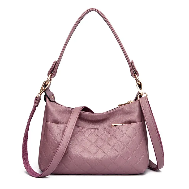 Women's Maroon Crossbody Bag with Quilted Design - Image 4