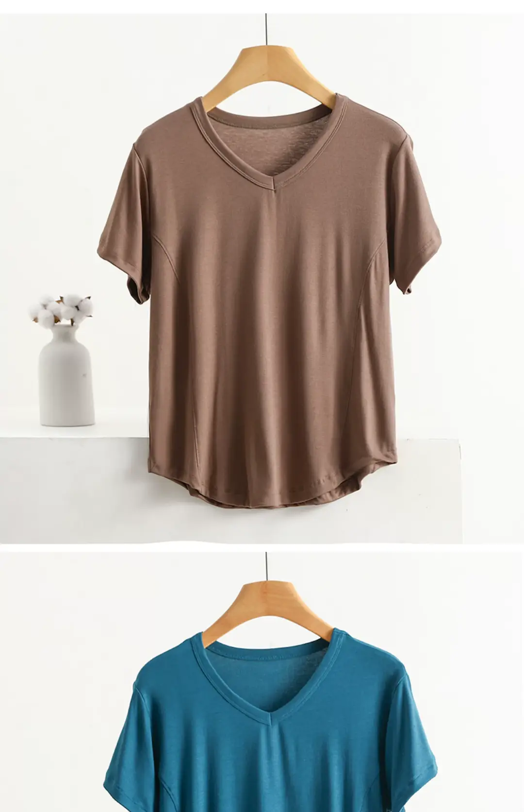 Women's Pink V-Neck T-Shirt Medium to XL — feature 17
