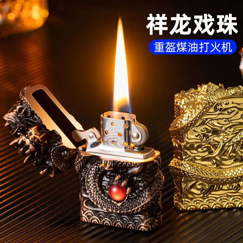 Xianglong Dragon Armor Metal Lighter Silver Red