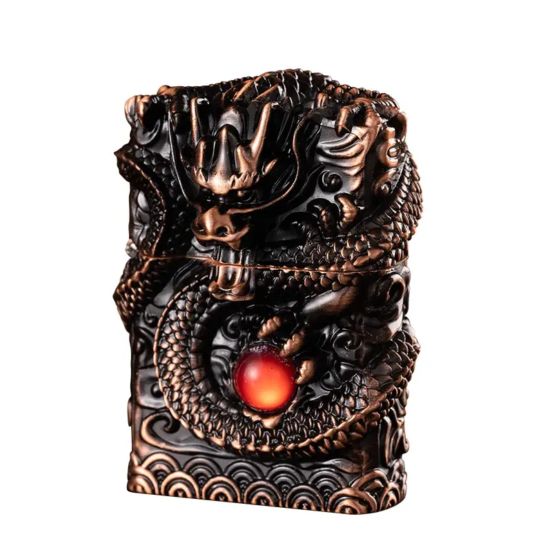 Xianglong Dragon Armor Metal Lighter Silver Red