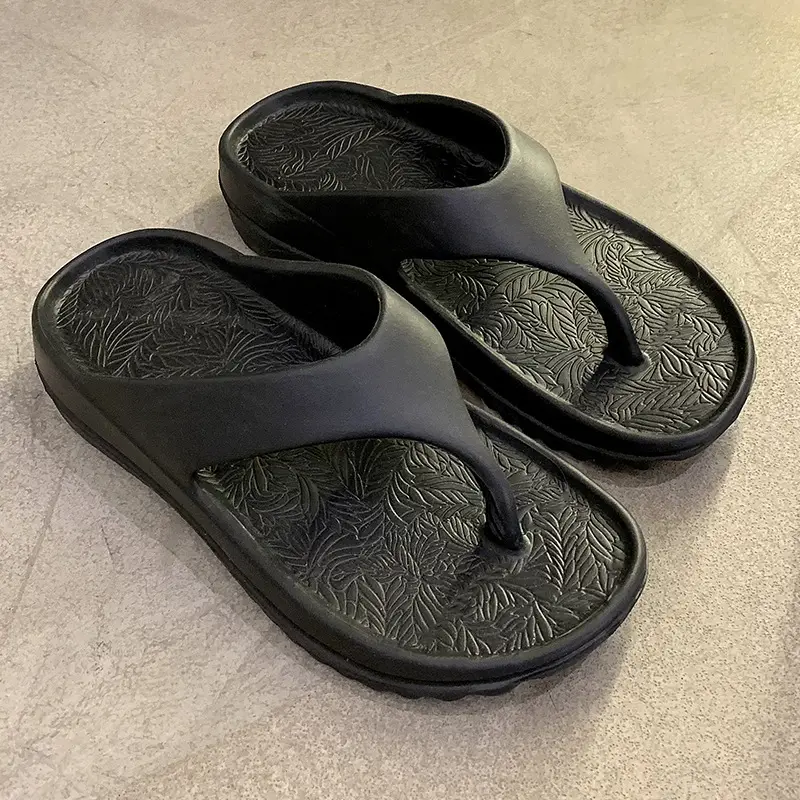 Black EVA Cross-Body Flip Flops Beach Vacation