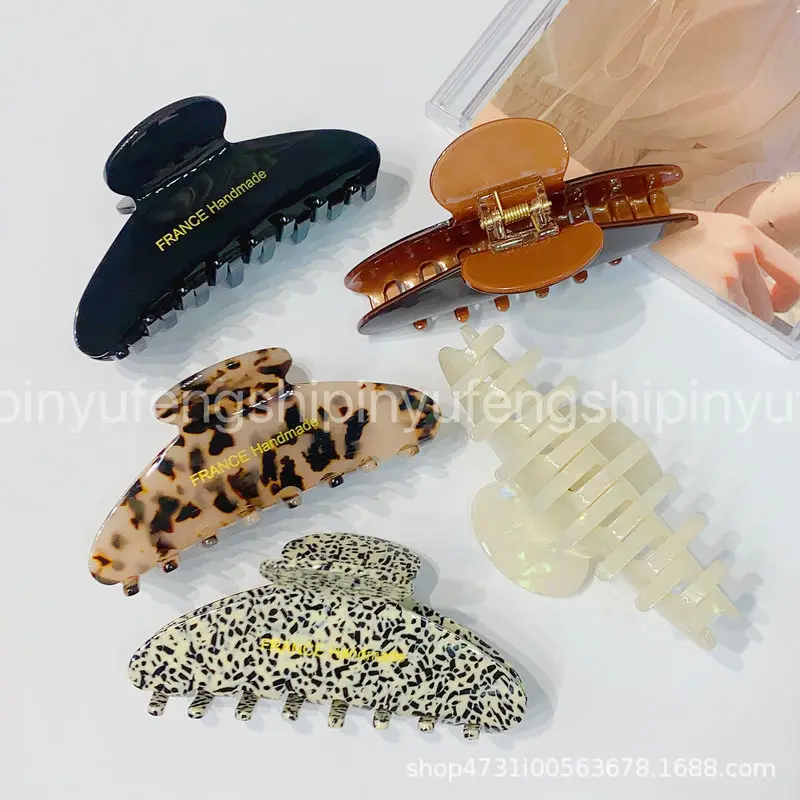 High-End Acrylic Hair Clips Large Clip Headwear Shark Clip Feminine Fashion New Style — feature 2