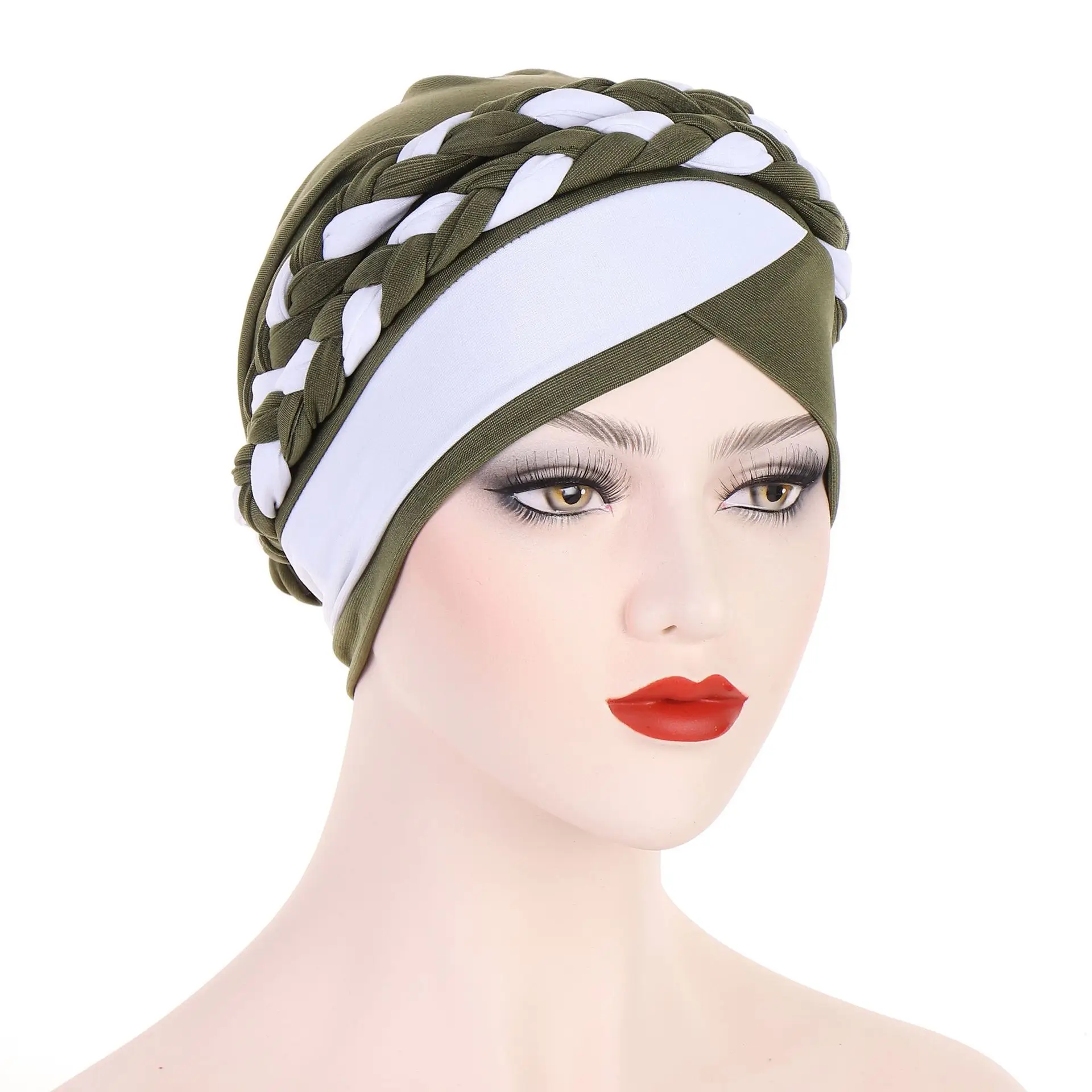 2023 Double Color Muslim Headscarf Cap European American Fashion - Image 7