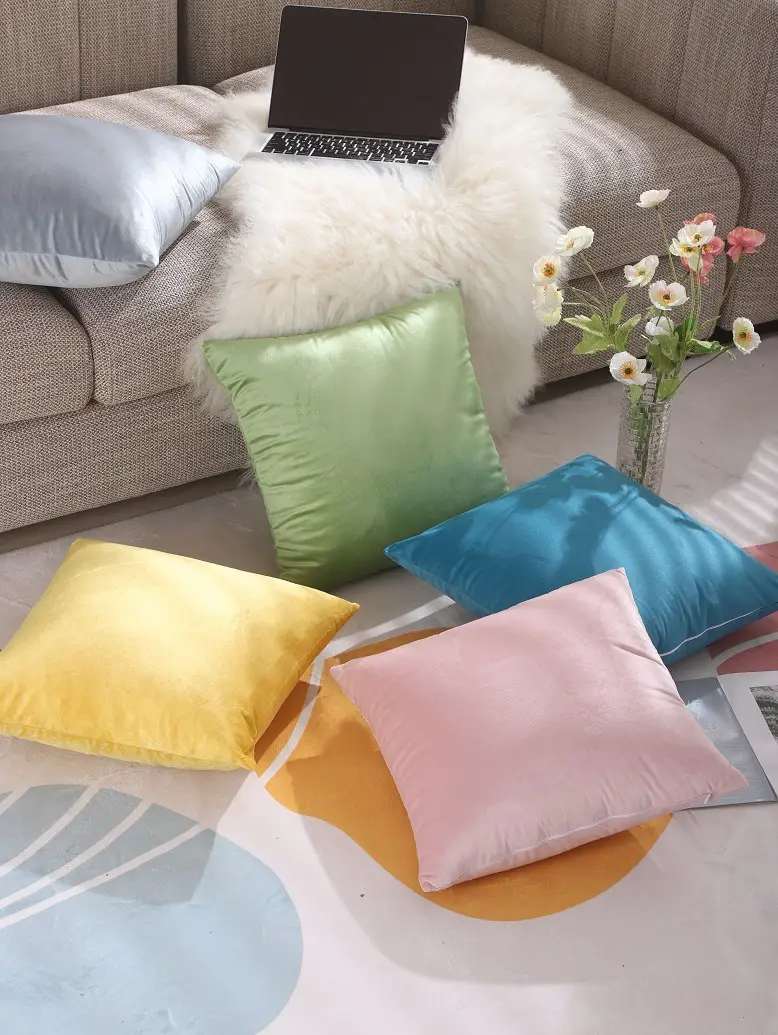 Yellow Velvet Pillow Set for Sofa Living Room — feature 5