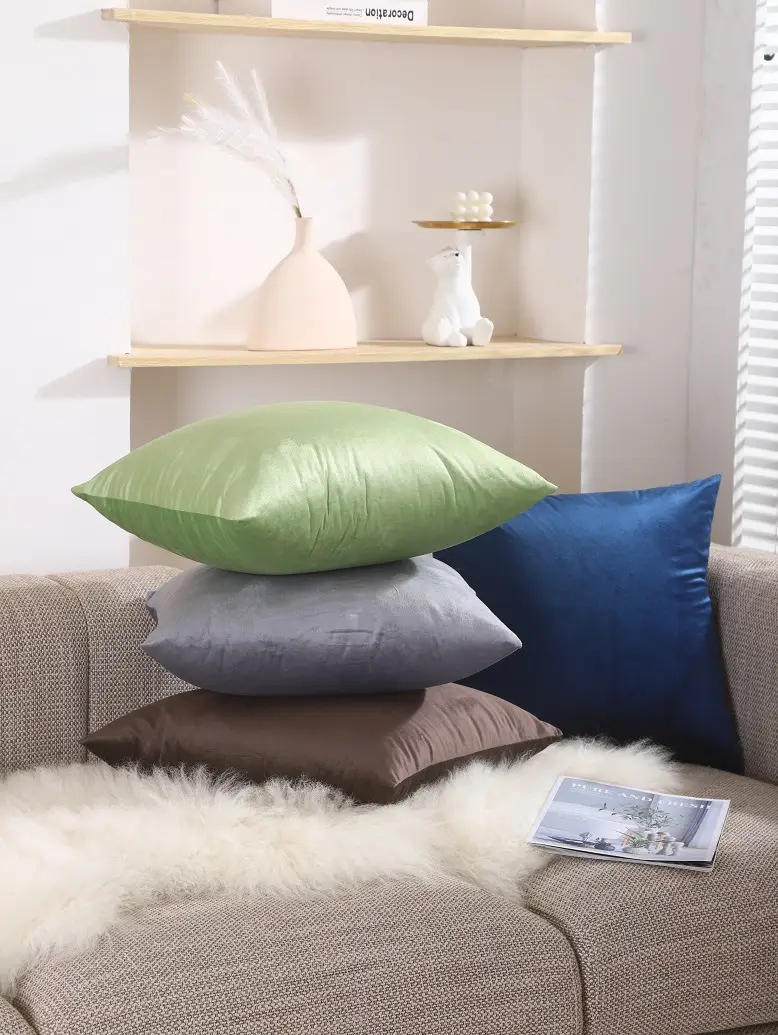 Yellow Velvet Pillow Set for Sofa Living Room — feature 7