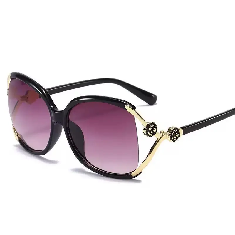 2026 Women's Large Frame Sunglasses Rose Camellia Gold - Image 15