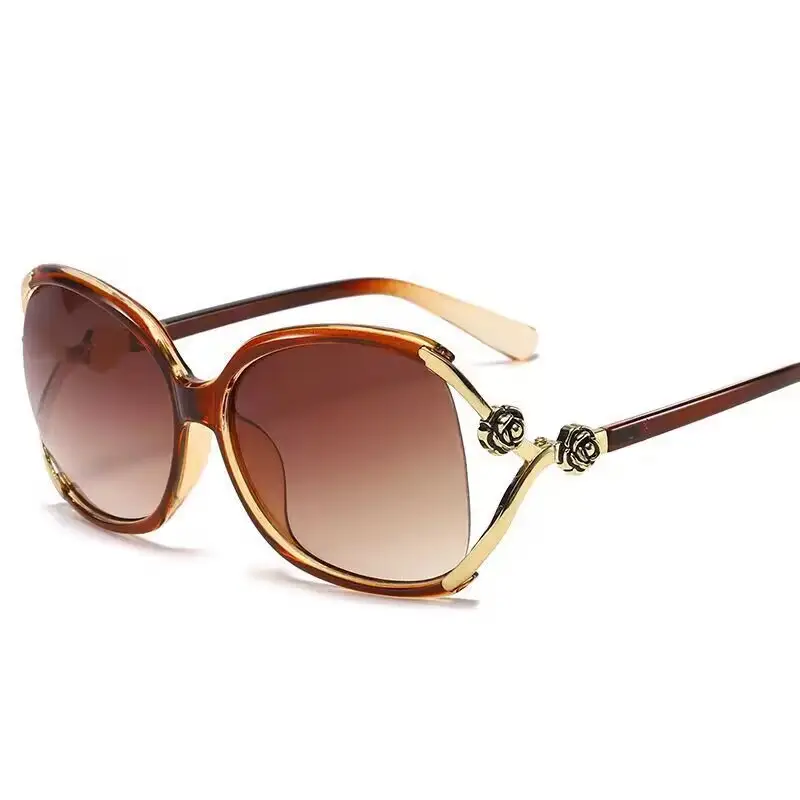 2026 Women's Large Frame Sunglasses Rose Camellia Gold - Image 17