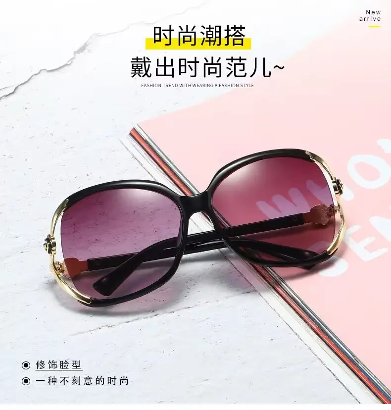2026 Women's Large Frame Sunglasses Rose Camellia Gold — feature 1