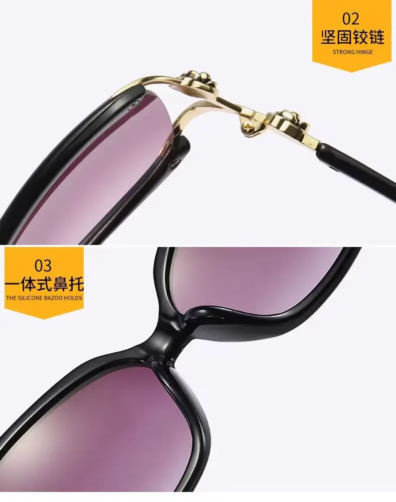 2026 Women's Large Frame Sunglasses Rose Camellia Gold — feature 10