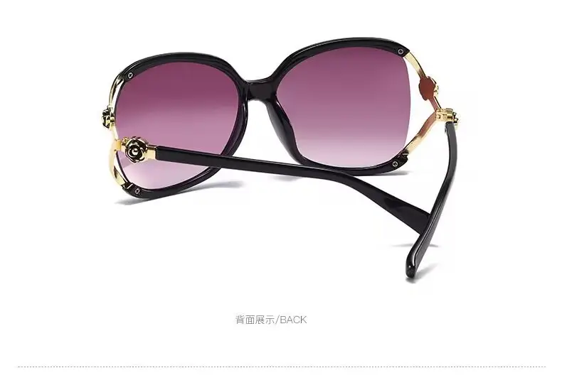 2026 Women's Large Frame Sunglasses Rose Camellia Gold — feature 13