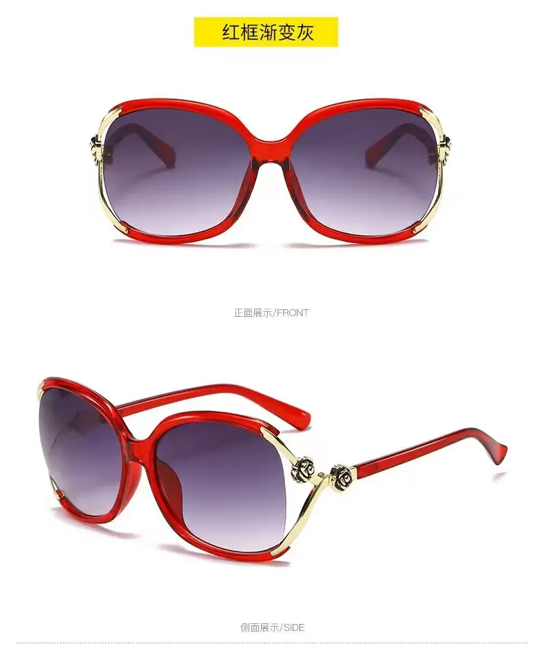 2026 Women's Large Frame Sunglasses Rose Camellia Gold — feature 15