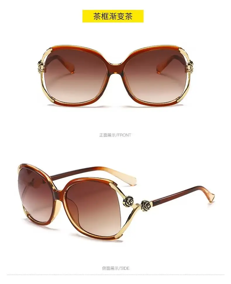 2026 Women's Large Frame Sunglasses Rose Camellia Gold — feature 17