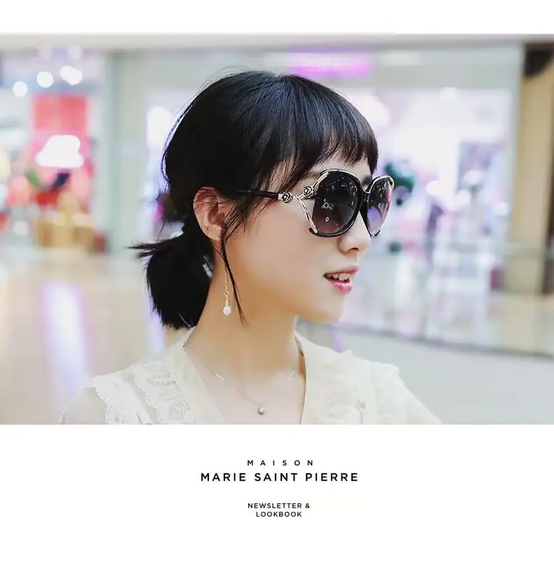 2026 Women's Large Frame Sunglasses Rose Camellia Gold — feature 5