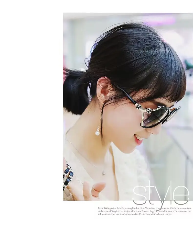 2026 Women's Large Frame Sunglasses Rose Camellia Gold — feature 6