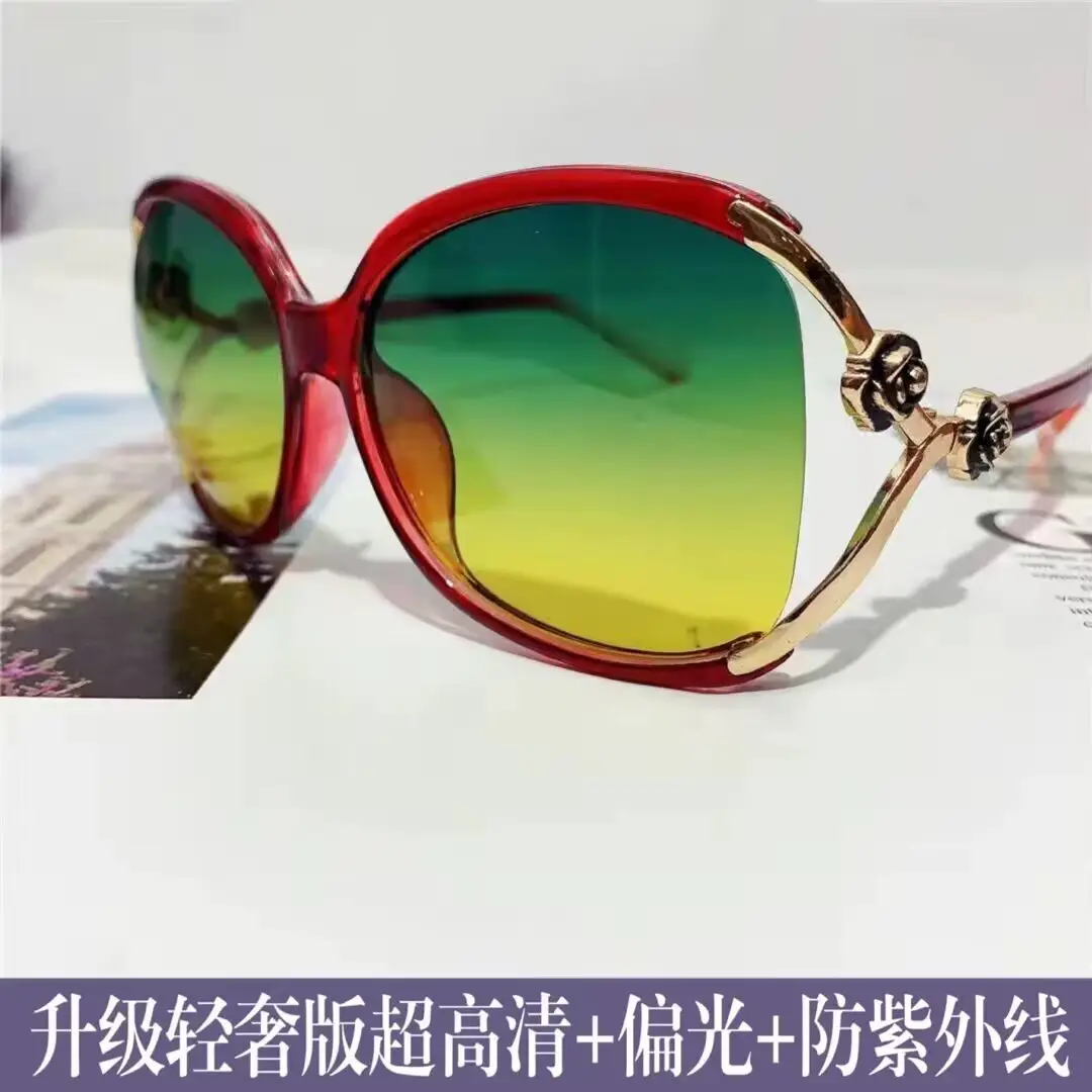 2026 Women's Large Frame Sunglasses Rose Camellia Gold - Image 10