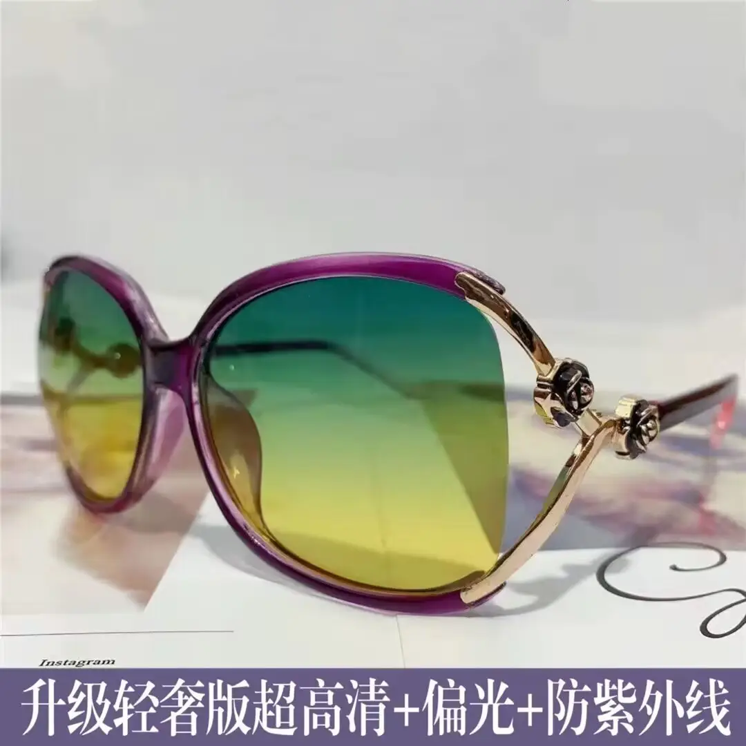 2026 Women's Large Frame Sunglasses Rose Camellia Gold - Image 11