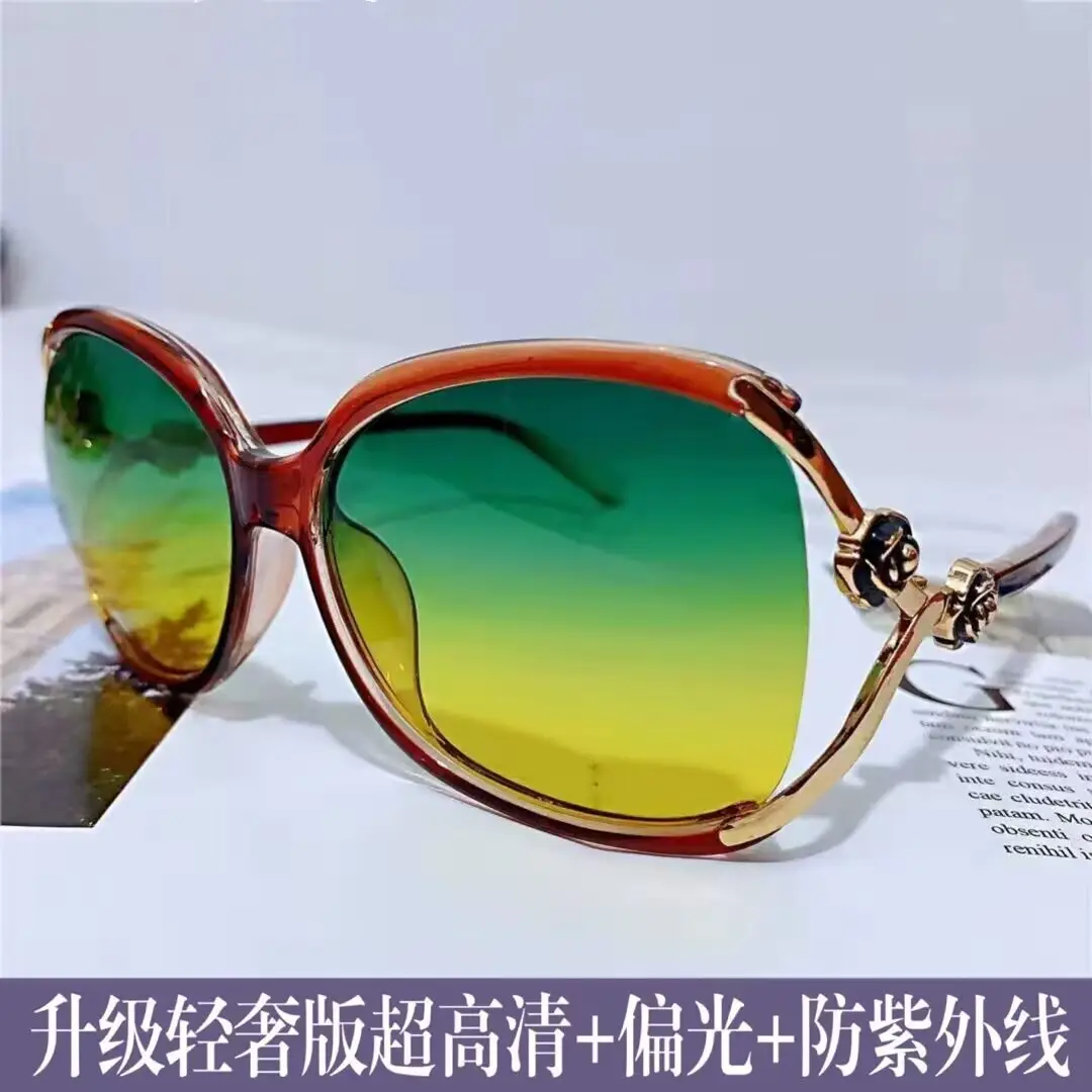 2026 Women's Large Frame Sunglasses Rose Camellia Gold - Image 12