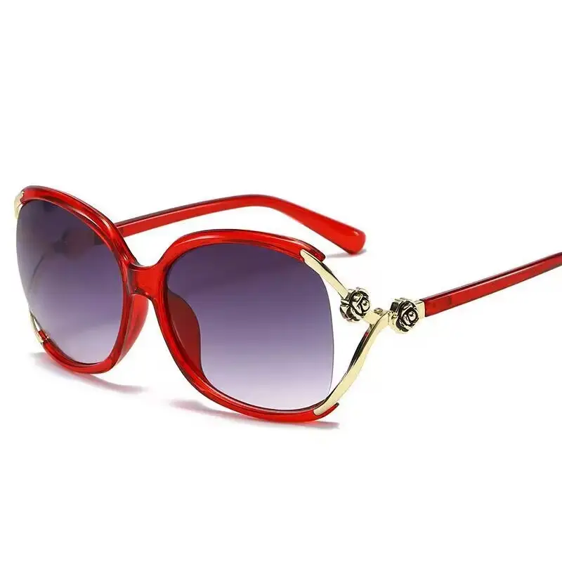 2026 Women's Large Frame Sunglasses Rose Camellia Gold - Image 6