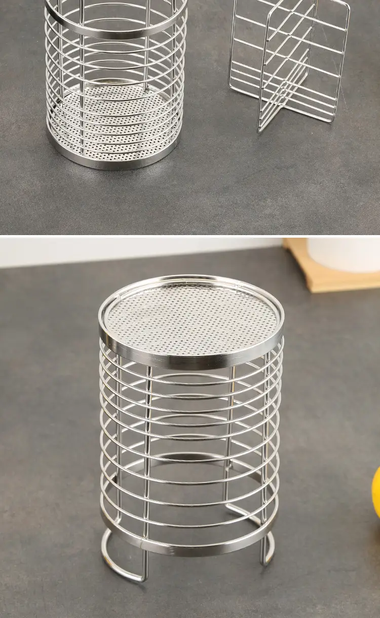 Stainless Steel Rotatable Chopstick Holder with Toothbrush Compartments — feature 16