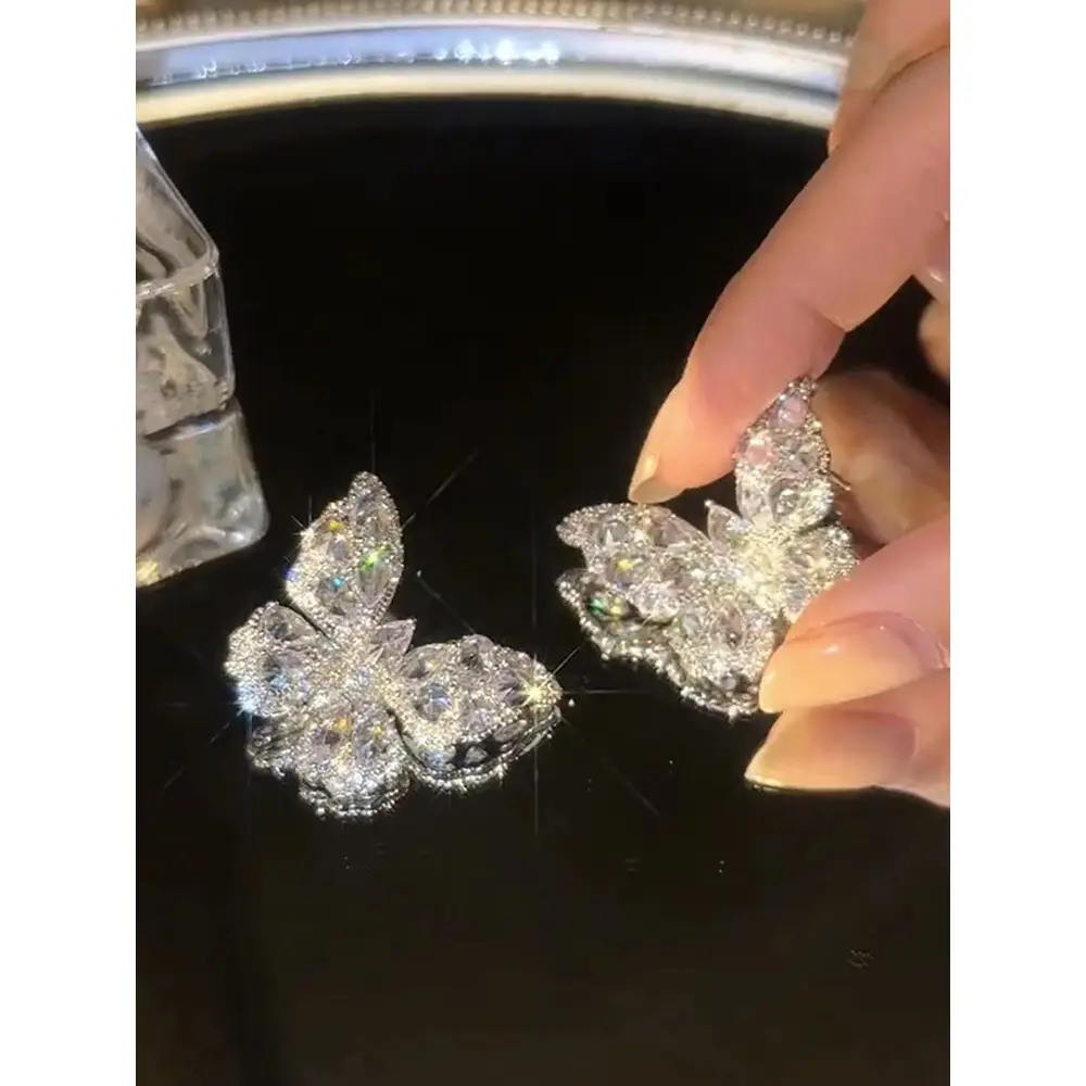 Luxury Butterfly Zircon Earrings for Women - Image 4
