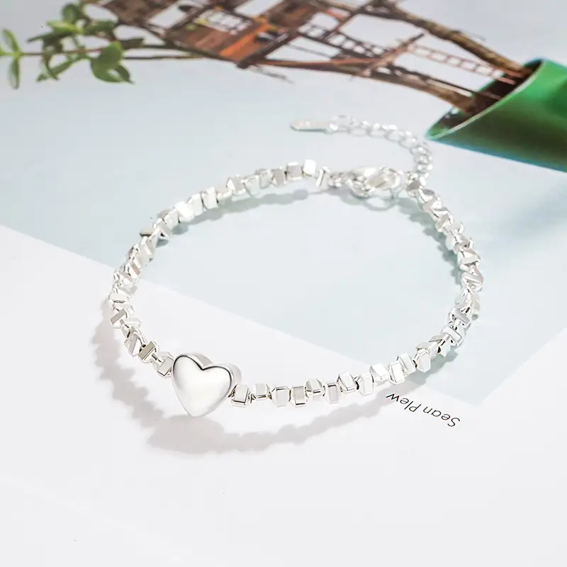 Broken Silver Two Love Bracelet for Women - Image 2