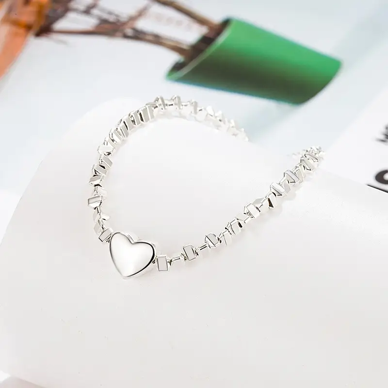 Broken Silver Two Love Bracelet for Women - Image 4