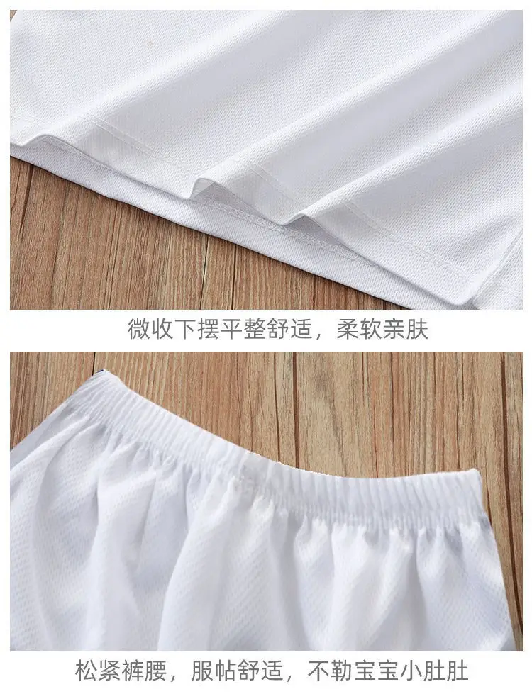 Children China Sports Ice Silk Shorts Set Orange — feature 13