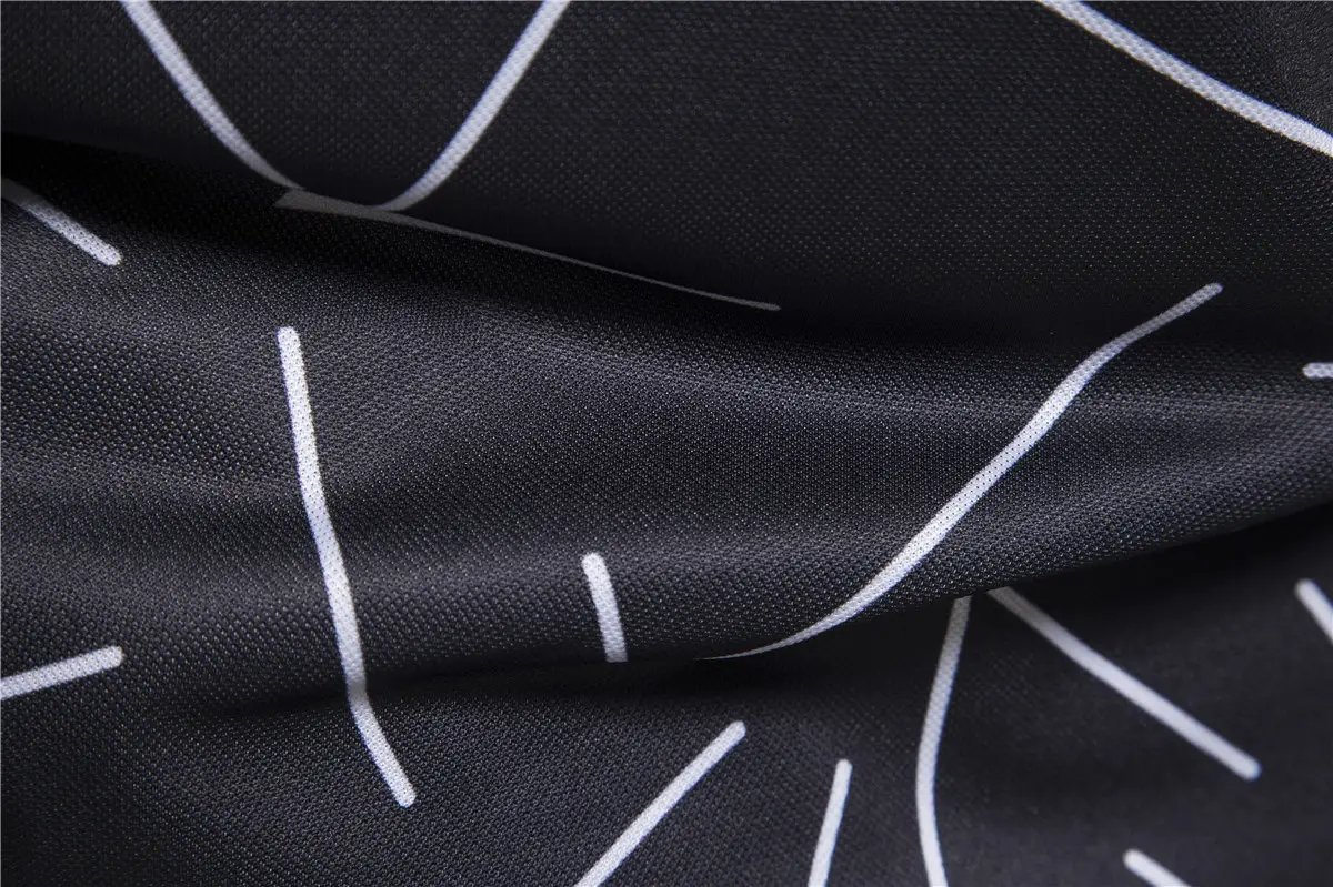 Men's Black White Line Graphic Polo Shirt Short Sleeve — feature 18
