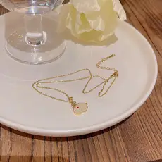 Titanium Steel Zircon Bow Clavicle Necklace for Women — feature 3