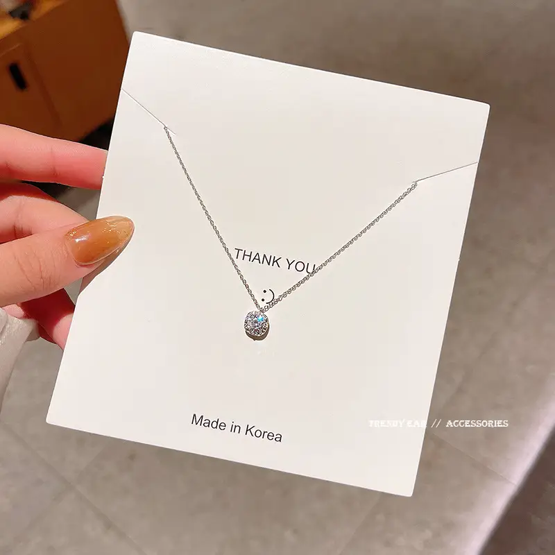 Titanium Steel Zircon Bow Clavicle Necklace for Women - Image 35