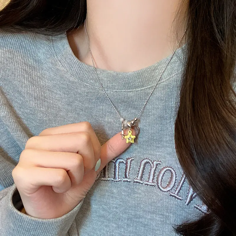 Titanium Steel Zircon Bow Clavicle Necklace for Women - Image 39