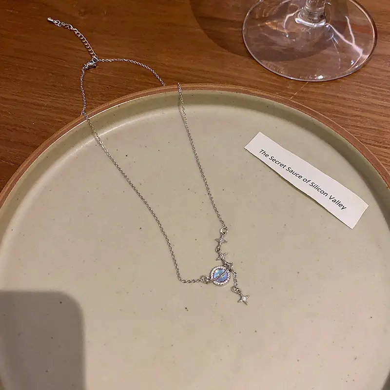 Titanium Steel Zircon Bow Clavicle Necklace for Women - Image 42